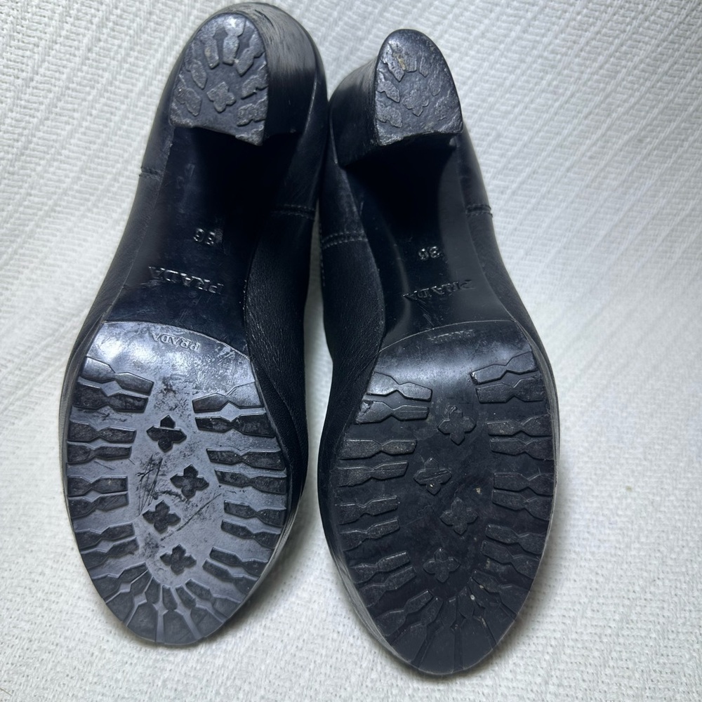 Prada Black Leather Ankle Boots - Picture 8 of 15